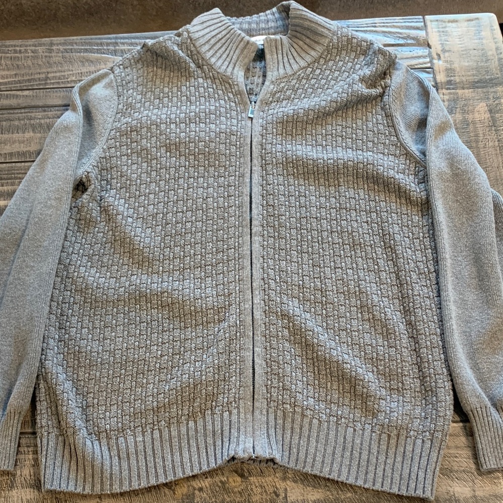 Calvin Klein Ribbed Gray Men’s Cardigan - Picture 3 of 3
